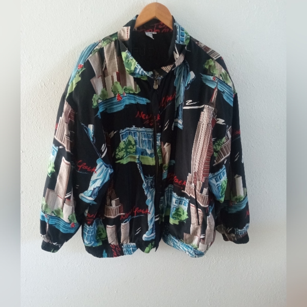 FUDA International Vintage New York City Silk Bomber Jacket | 2X - Picture 4 of 12